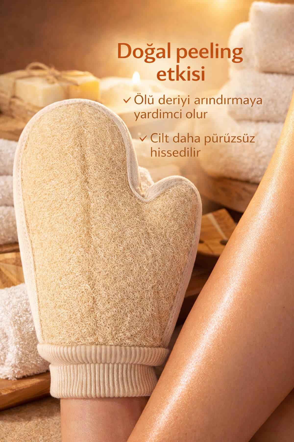 Kabak Lifli Parmaklı Eldiven Vücut Kesesi