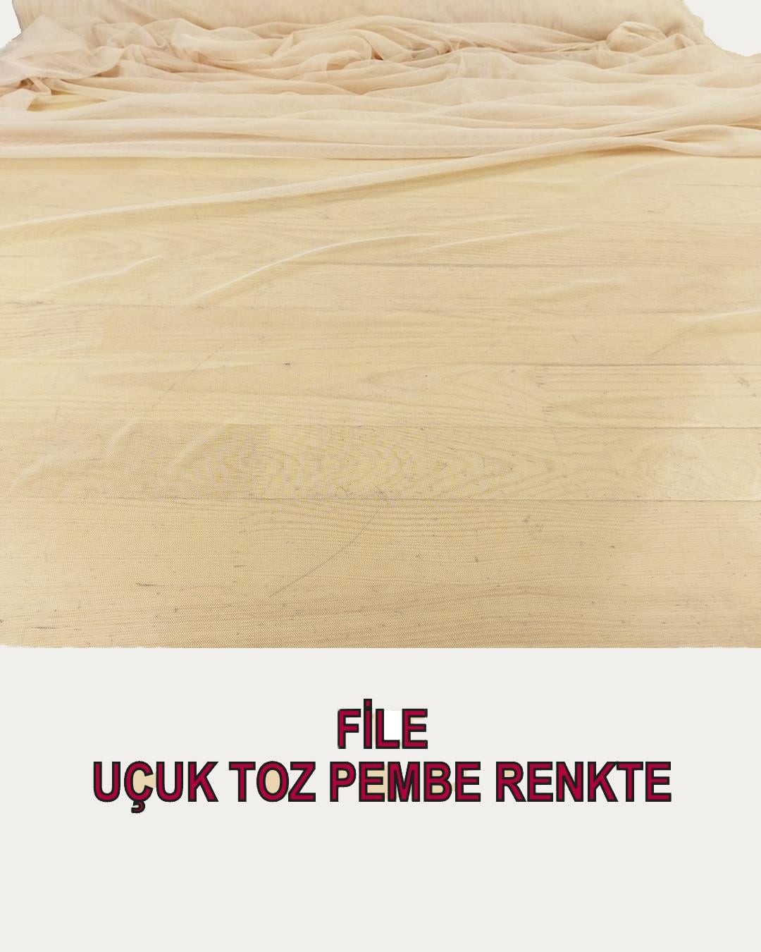 İnce File Toz Pembe Renkte (En 140 cm x Boy 270 cm)