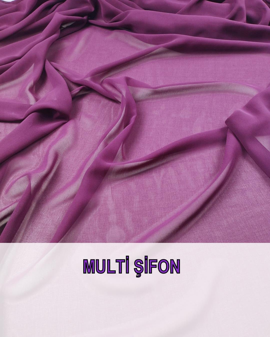 Koyu Pembe Bordo Arası Renkte Multi Şifon En: 150 