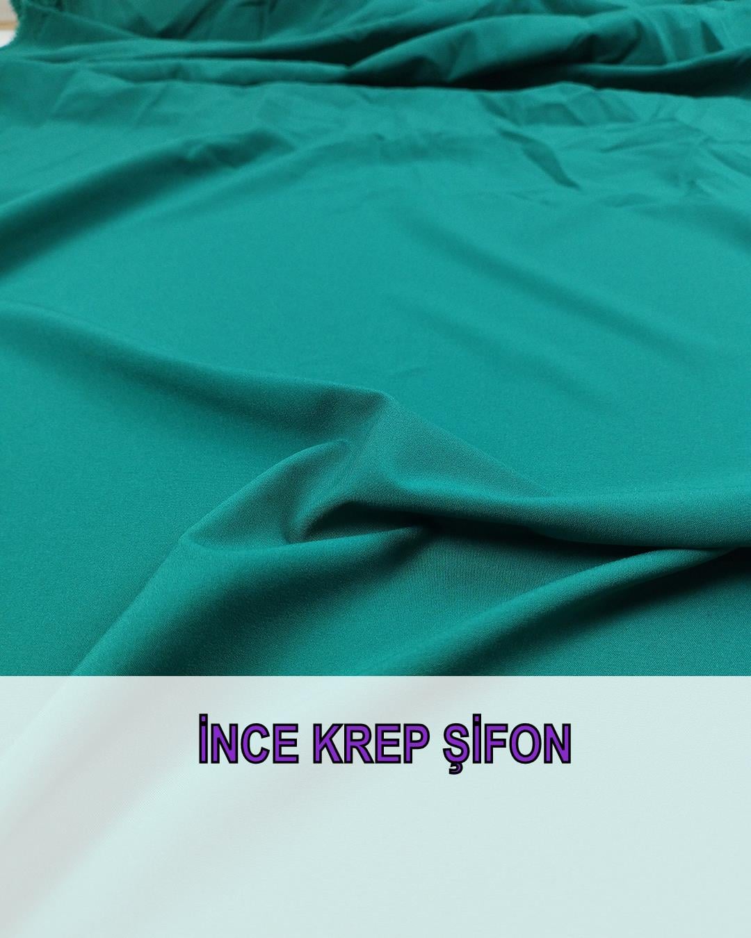 Krep Şifon Koyu Yeşil Renkte En: 140 