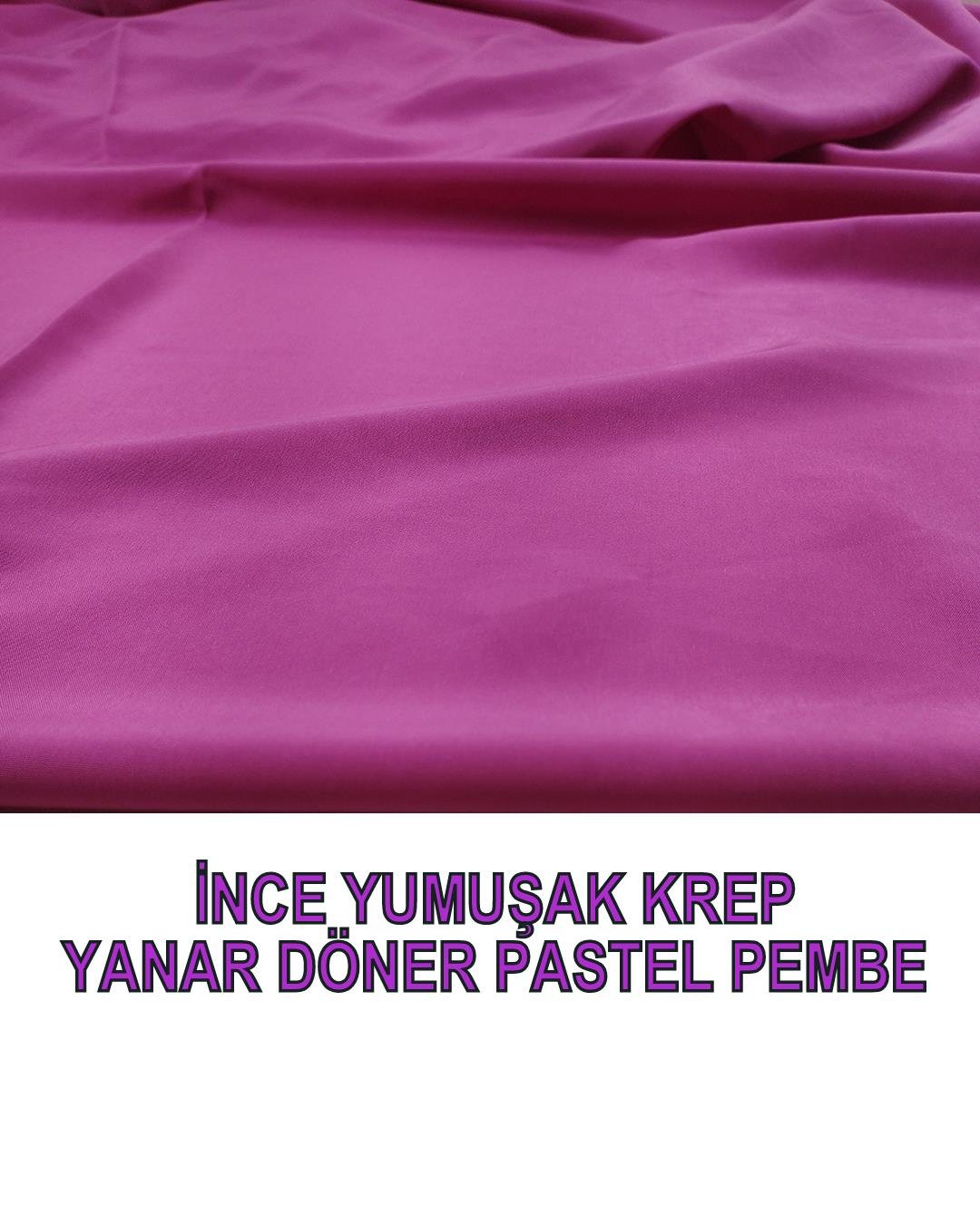Pembe Renkte İnce Krep (En  140 cm x Boy 300 cm)