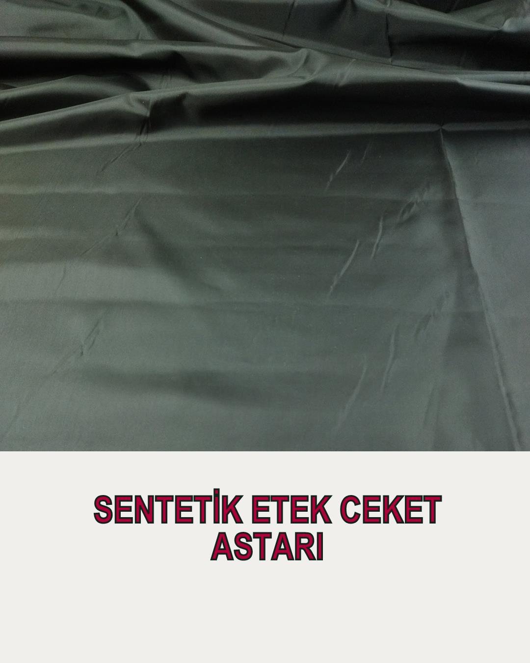 Sentetik Etek Ceket Astarı Siyah Renkte En: 140 cm