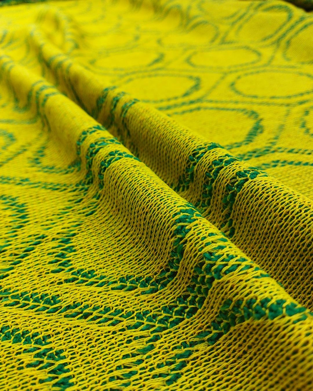 Seyrek Örme Triko Pamuksu Yeşil Sarı (En 150 cm x Boy 125 cm)