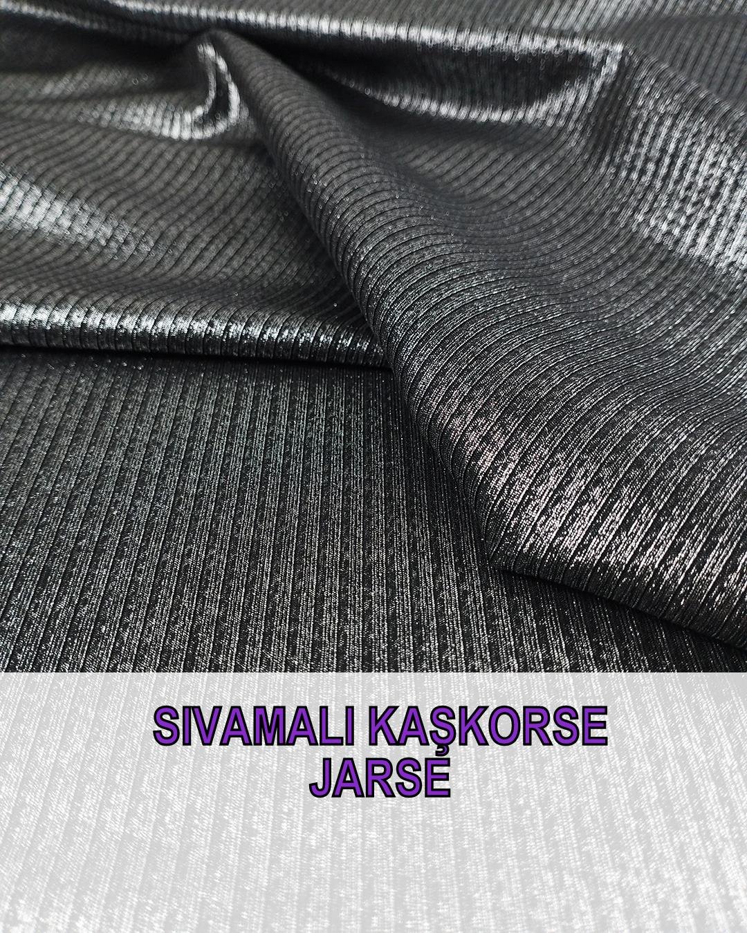 Siyah Üzeri Lame Varaklı Jarse (En  140 cm x Boy  120 cm)