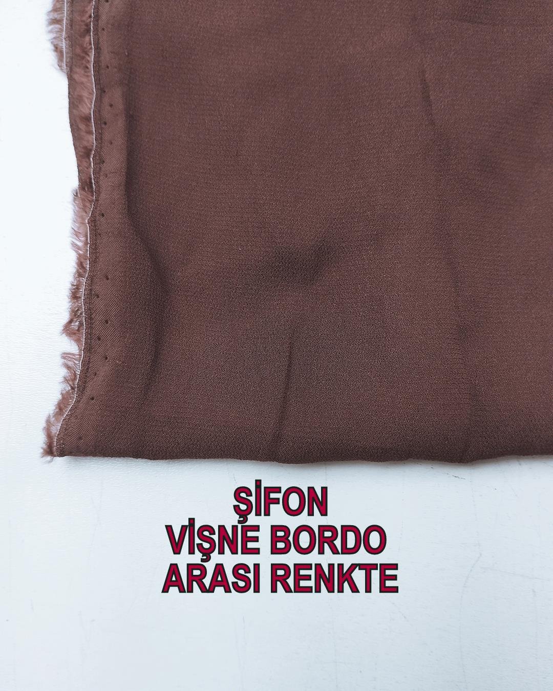 Vişne Çürüğü Bordo Arası Renkte Şifon (En  135 cm x Boy  170 cm)
