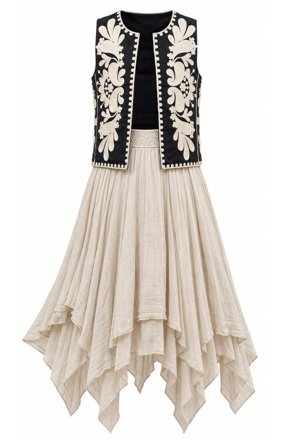 Boho Chic Siyah Nakışlı YelekBoho Chic Siyah Nakışlı Kadın Yelek | Premium Bohem YelekCeketİSTANGÜL BUTİK