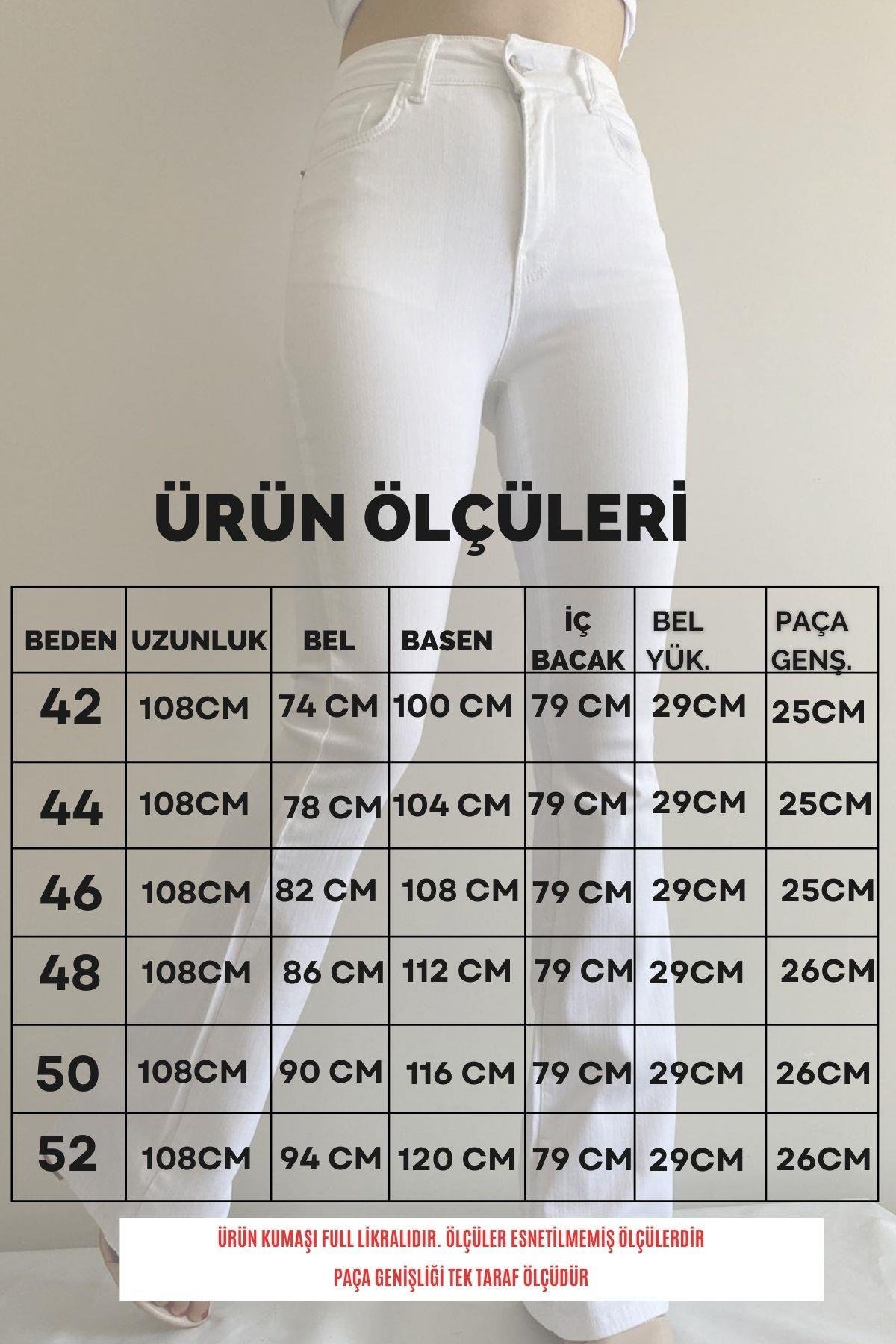 Büyük Beden Full Likra İspanyol Paça Jean