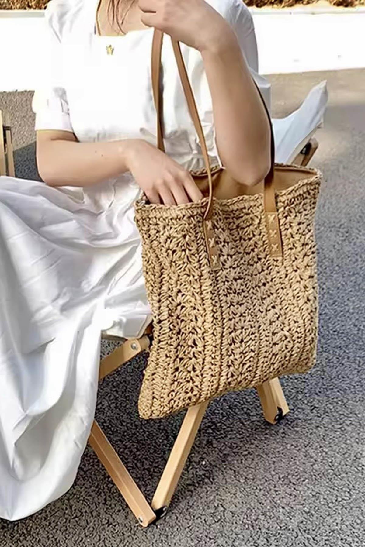 Verde Weave Hasır ÇantaÇantaİSTANGÜL BUTİK