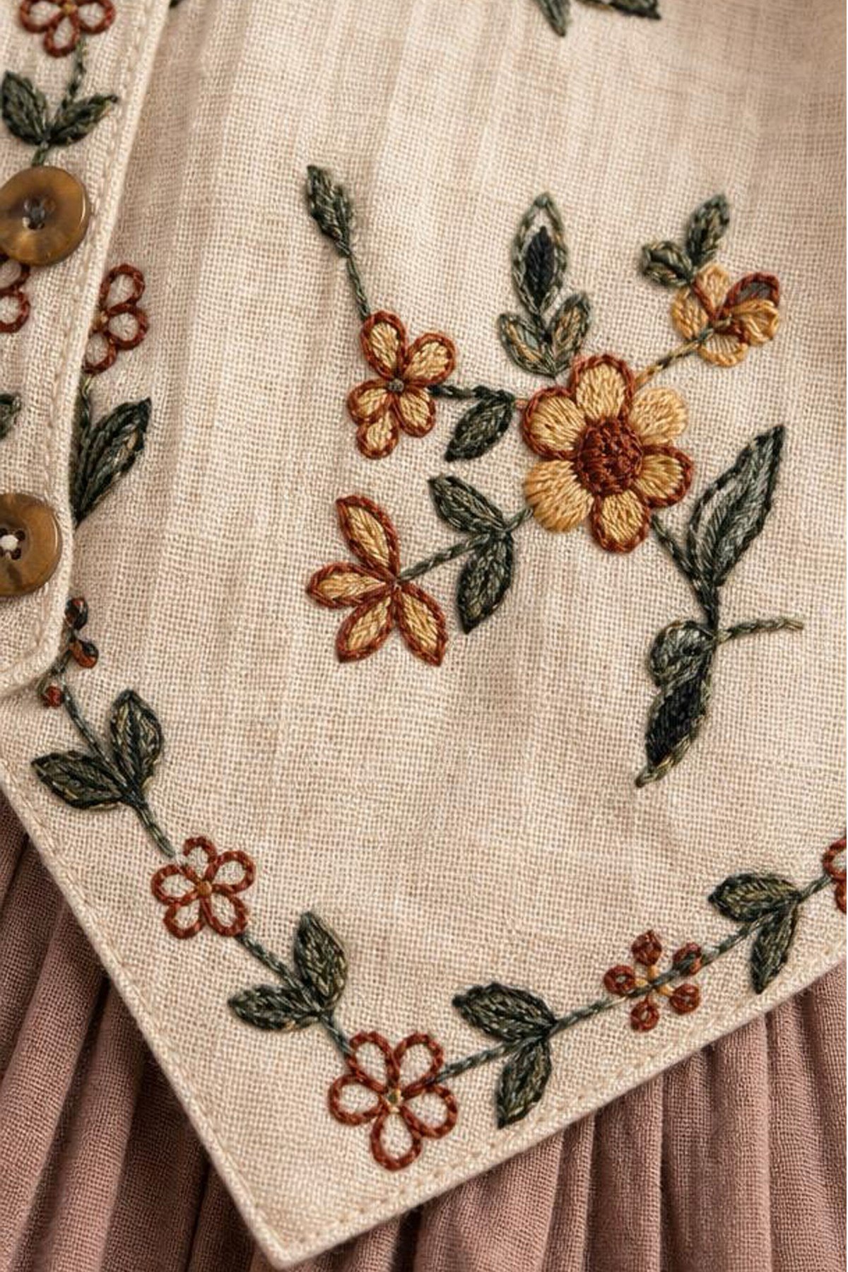 Alaçatı Çiçek Nakışlı Vintage Kadın YelekCeketİSTANGÜL BUTİK