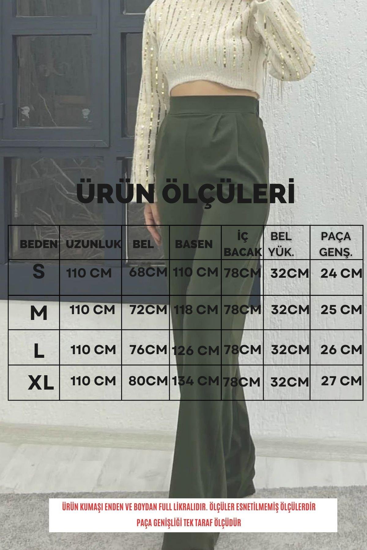 Full Likra Arka Lastikli Palazzo Pantolon