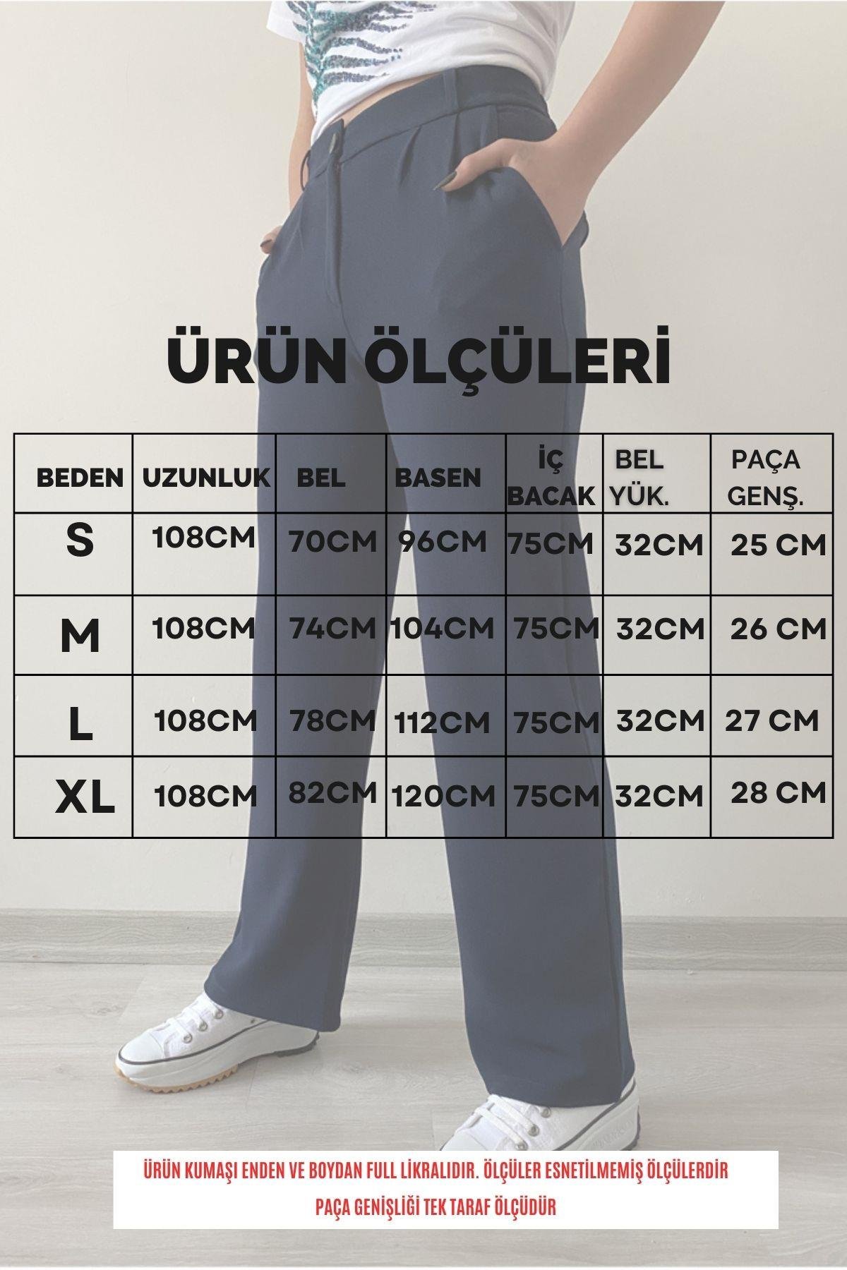 Full Likralı Pileli Beli Lastikli Pantolon