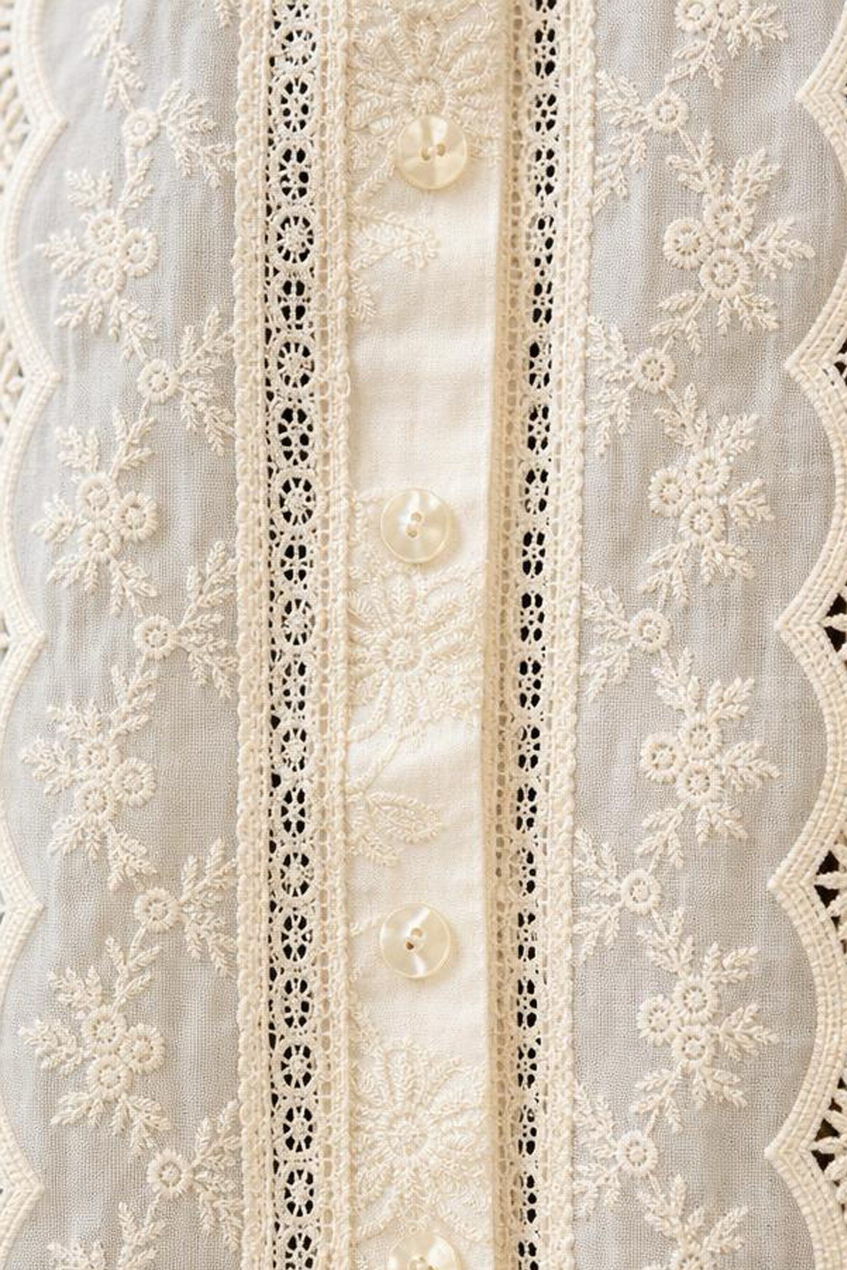 Premium Çiçek Nakışlı Dantel Detaylı Bohem Vintage Kadın GömlekGömlekİSTANGÜL BUTİK
