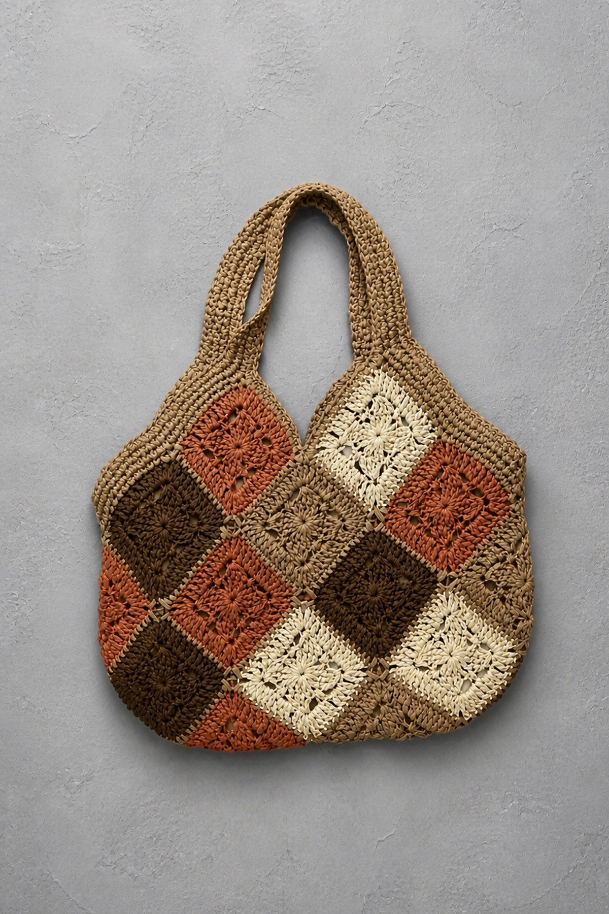 Bohemian Chic Tote Mozaik Hasır ÇantaHasır ÇantaİSTANGÜL BUTİK