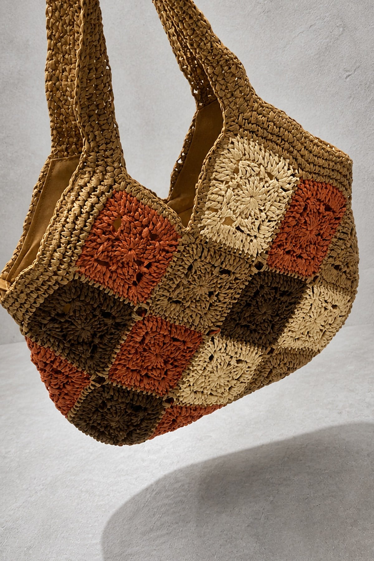 Bohemian Chic Tote Mozaik Hasır ÇantaHasır ÇantaİSTANGÜL BUTİK