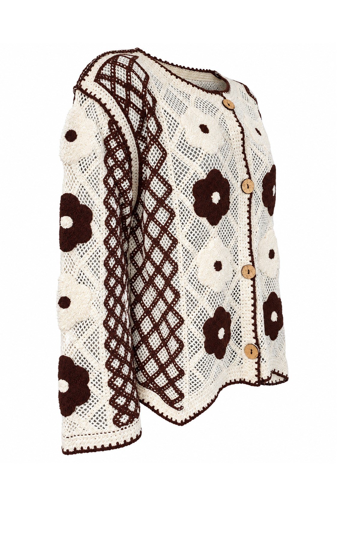 Patchwork Çiçek Aplikeli Bohem HırkaHırkaİSTANGÜL BUTİK