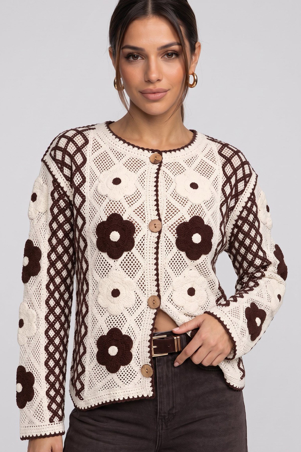 Patchwork Çiçek Aplikeli Bohem HırkaHırkaİSTANGÜL BUTİK