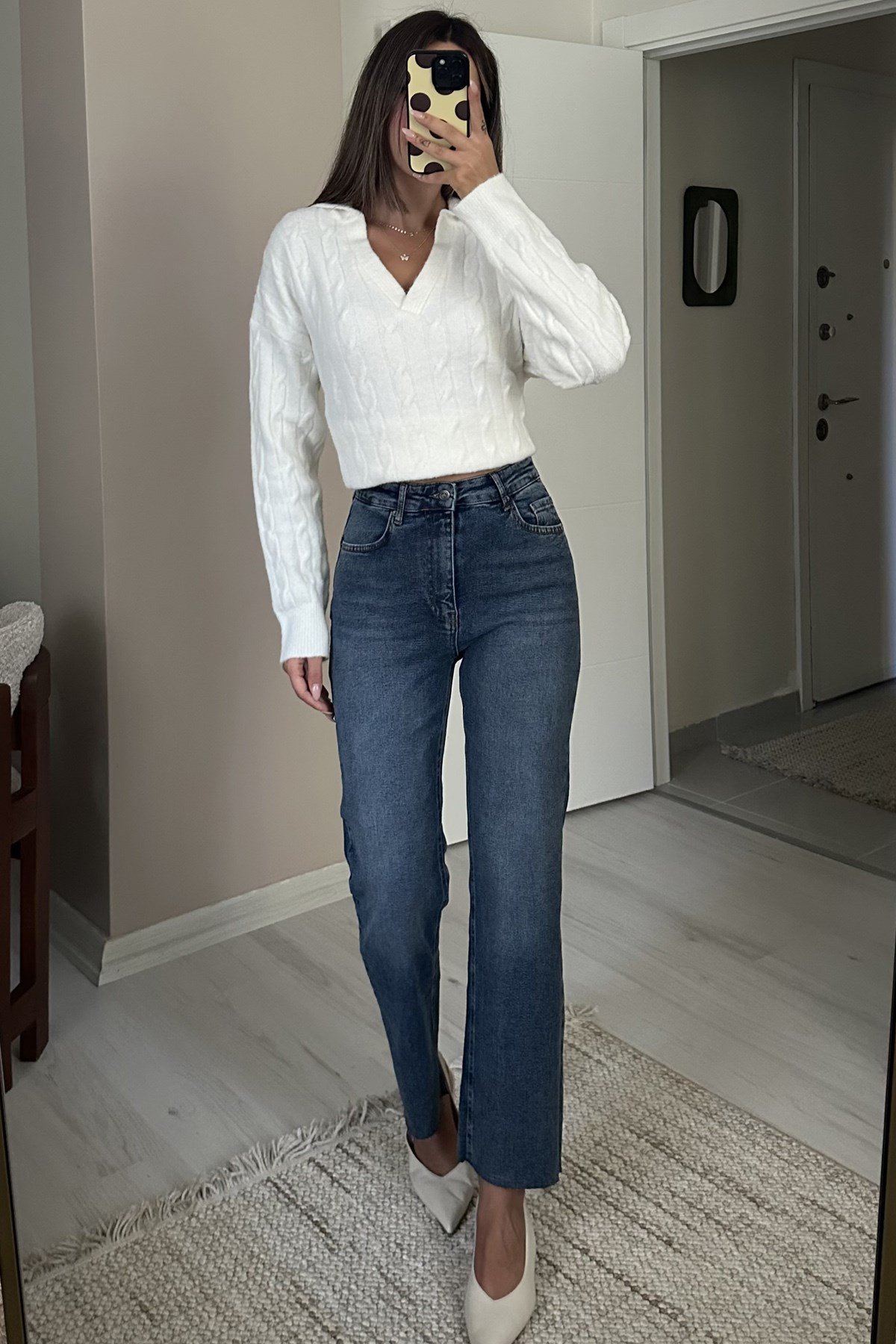 Kadın Yüksek Bel Push Up Straight Jean Pantolon - Mavi JeanİSTANGÜL BUTİK