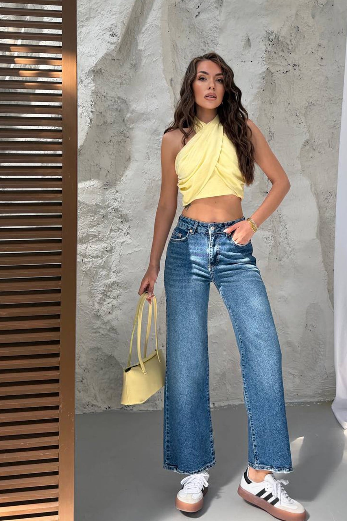 Kadın Yüksek Bel Wide Leg Cropped JeanJeanİSTANGÜL BUTİK