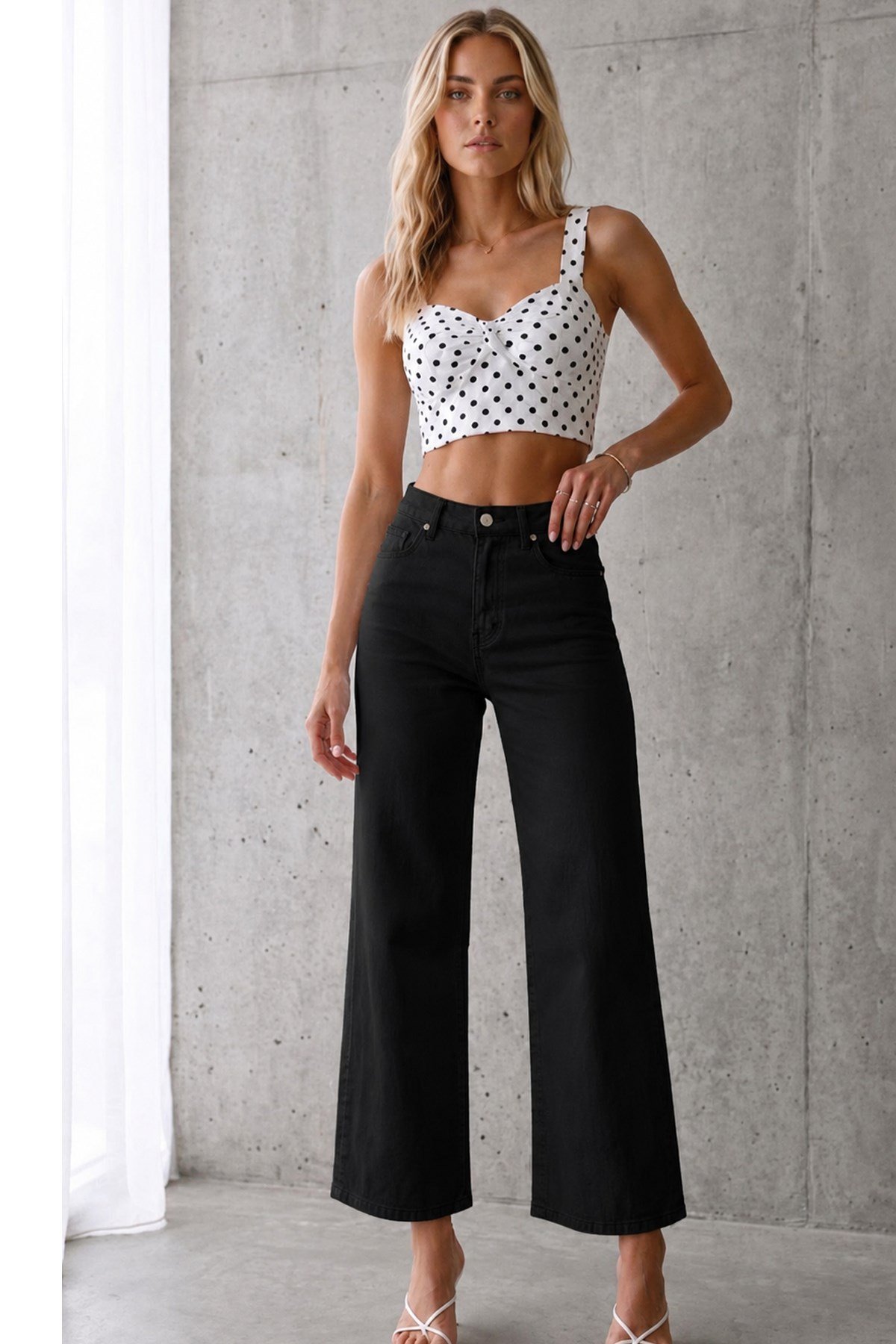Kadın Yüksek Bel Likralı Wide Leg Cropped JeanKadın Yüksek Bel Wide Leg Cropped Jean | 4 Mevsim Denim PantolonJeanİSTANGÜL BUTİK