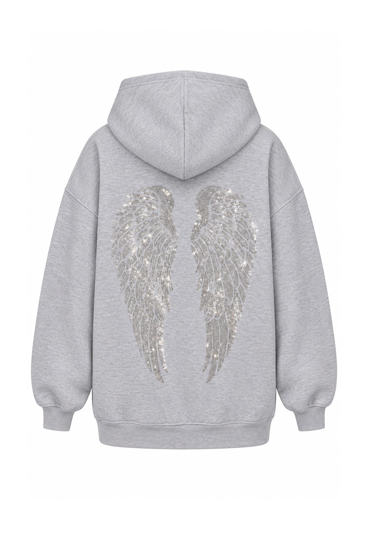 Kadın Melek Kanadı Taş Tasarımlı Kapüşonlu Kanguru Cepli Üç İplik Şardonlu SweatshirtMelek Kanadı Taşlı Kapüşonlu Şardonlu Sweatshirt | İstangül ButikSweatshirtİSTANGÜL BUTİK