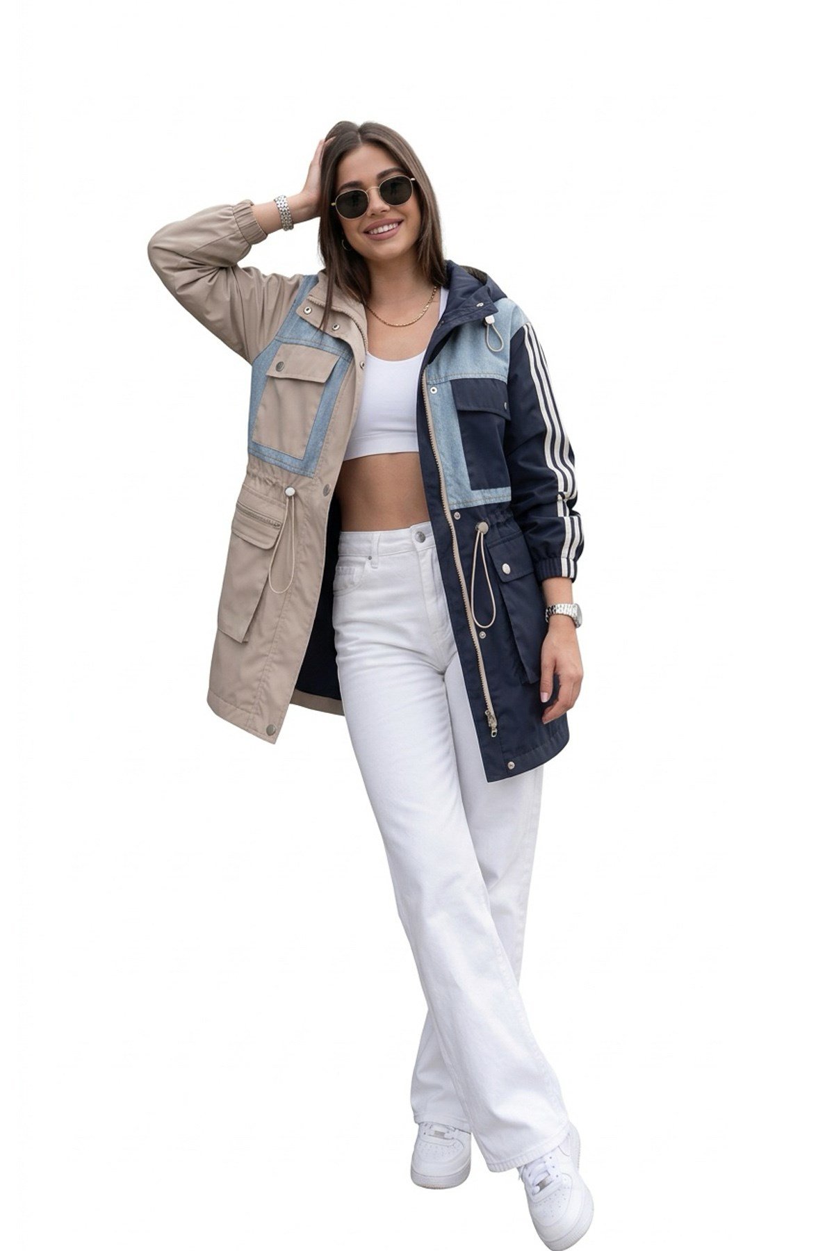 Monaco Denim Detaylı Kapüşonlu Trenç CeketMonaco Denim Detaylı Kapüşonlu Trenç Ceket | Premium Kadın CeketTrenckotİSTANGÜL BUTİK