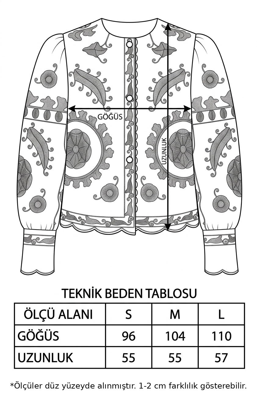 Premium Tasarım Etnik Motif Nakış İşlemeli İnci Düğmeli Balon Kol CeketPremium Etnik Nakış İşlemeli İnci Düğmeli Ceket | İstangül ButikCeketİSTANGÜL BUTİK
