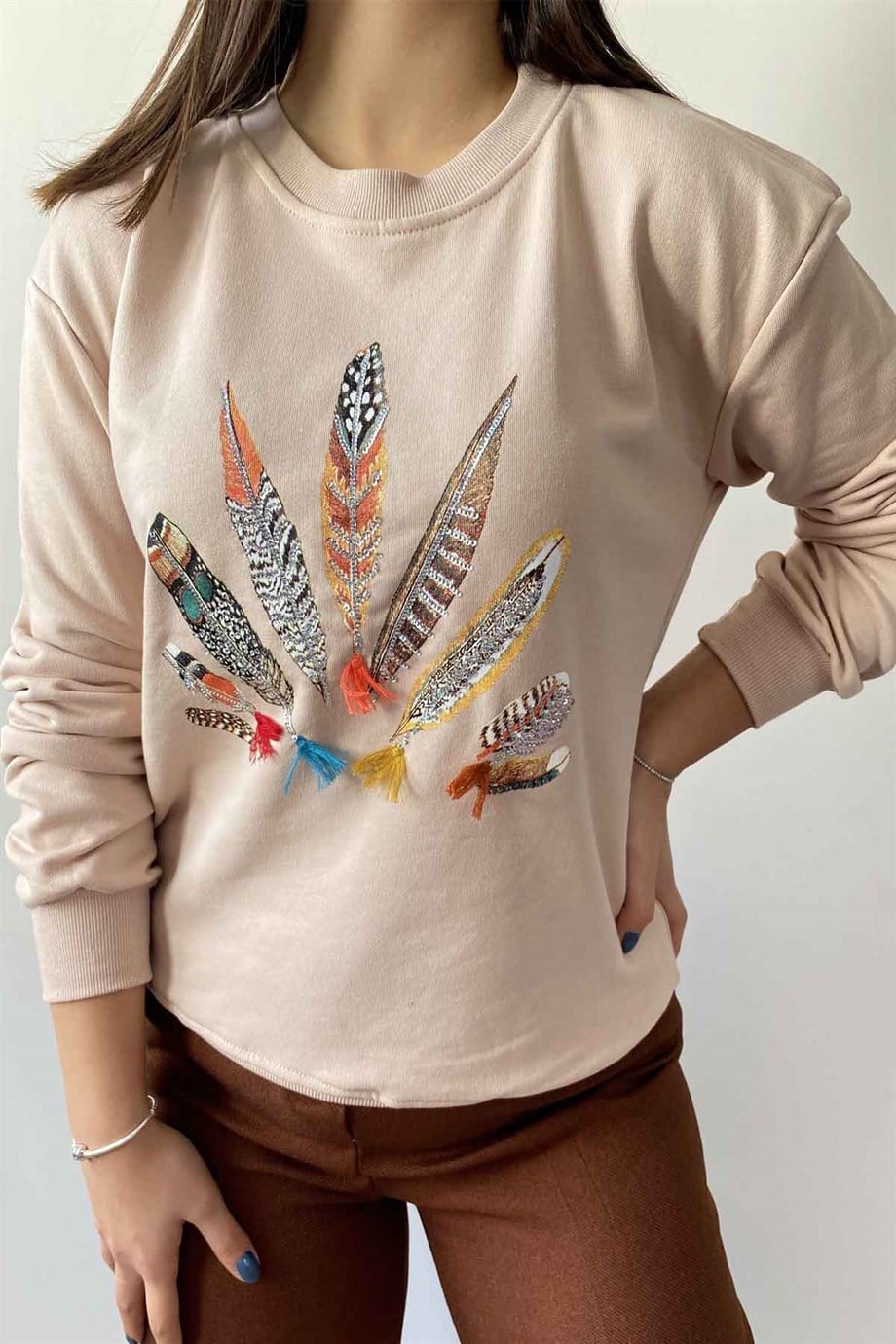 Tüy Desen Tasarım Sweat