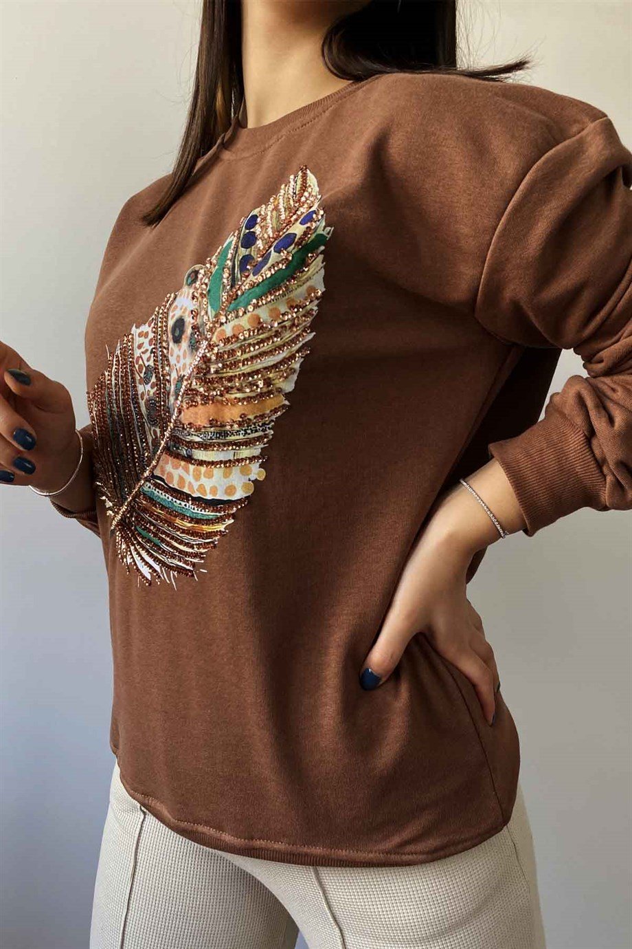 Yaprak Desen Sweat