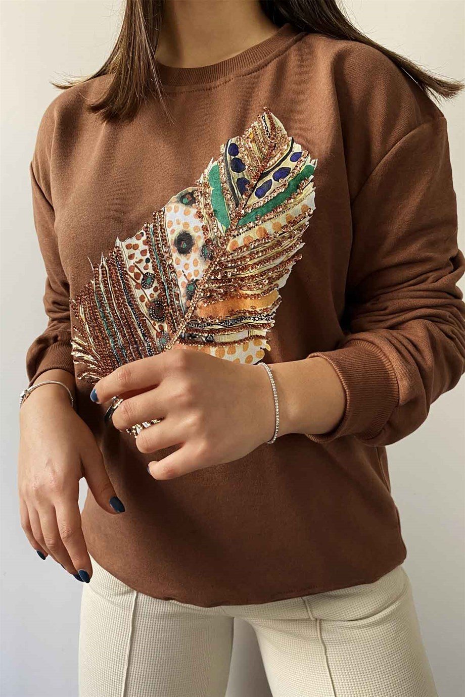 Yaprak Desen Sweat