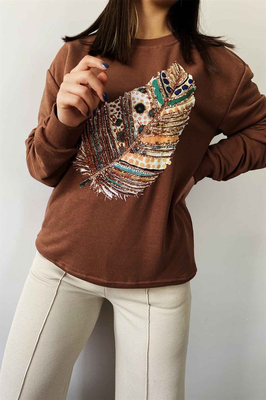 Yaprak Desen Sweat
