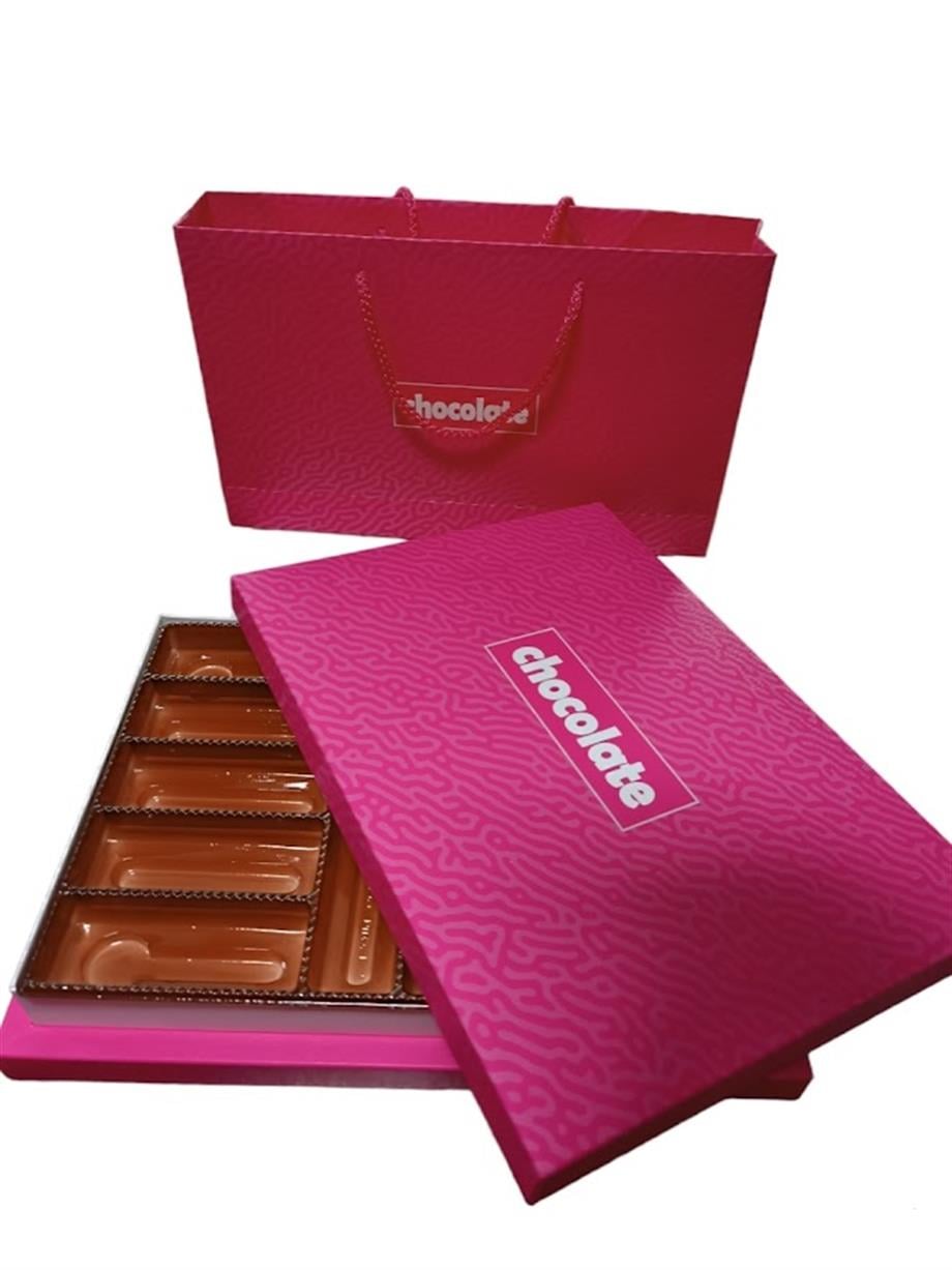 Alfa Çikolata Kutusu Pembe Çantalı 750 gr