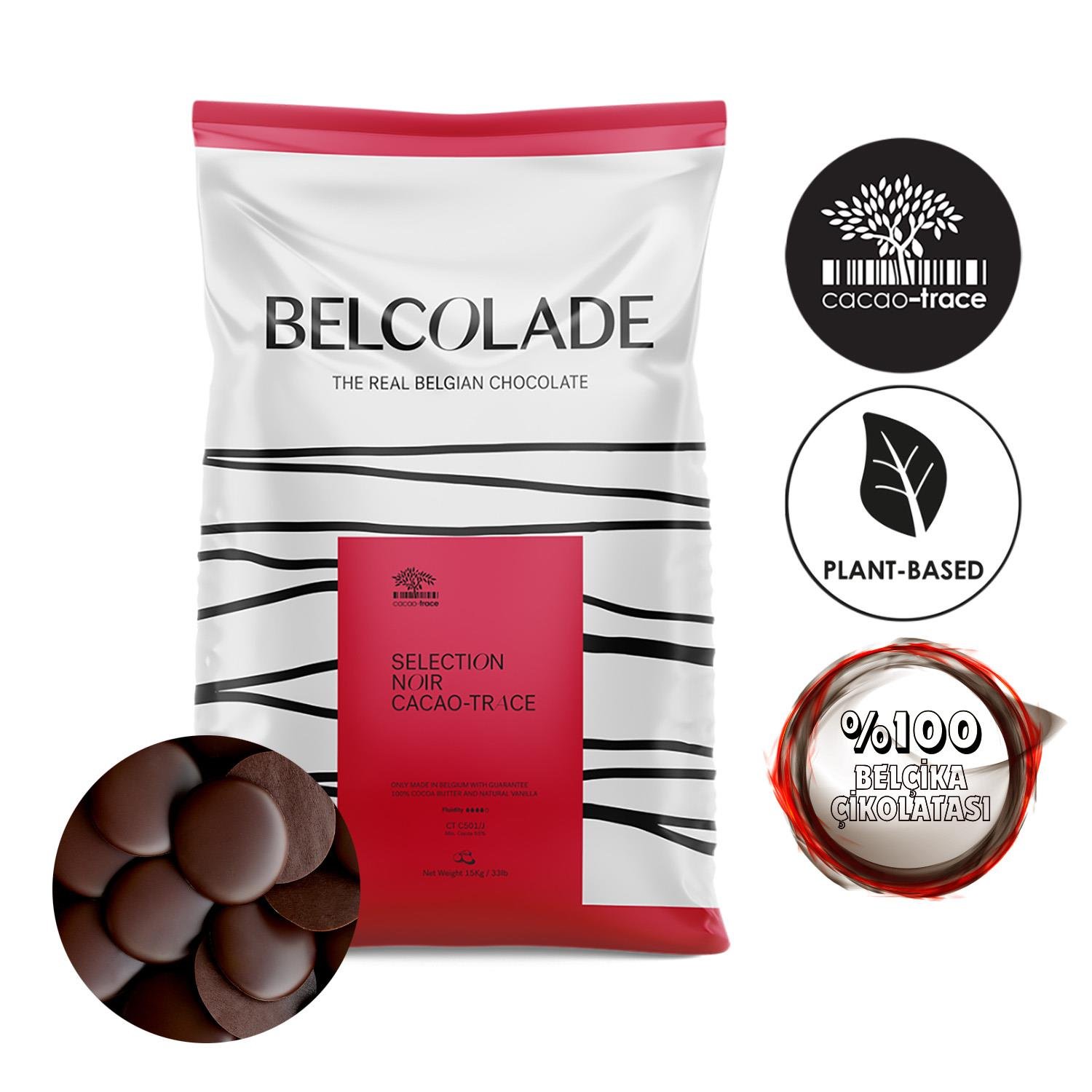 Belcolade 4001614 B Noir Drop Bitter Çikolata 15 kg