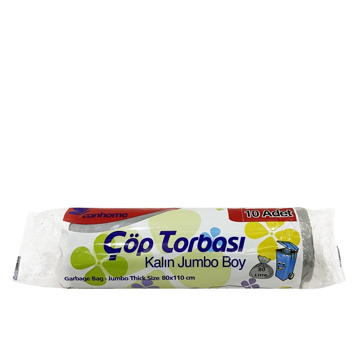 Canhome Çöp Torbası Kalın Jumbo Boy Siyah 80x110 cm 10 Adetlik 400 gr (Akt. )