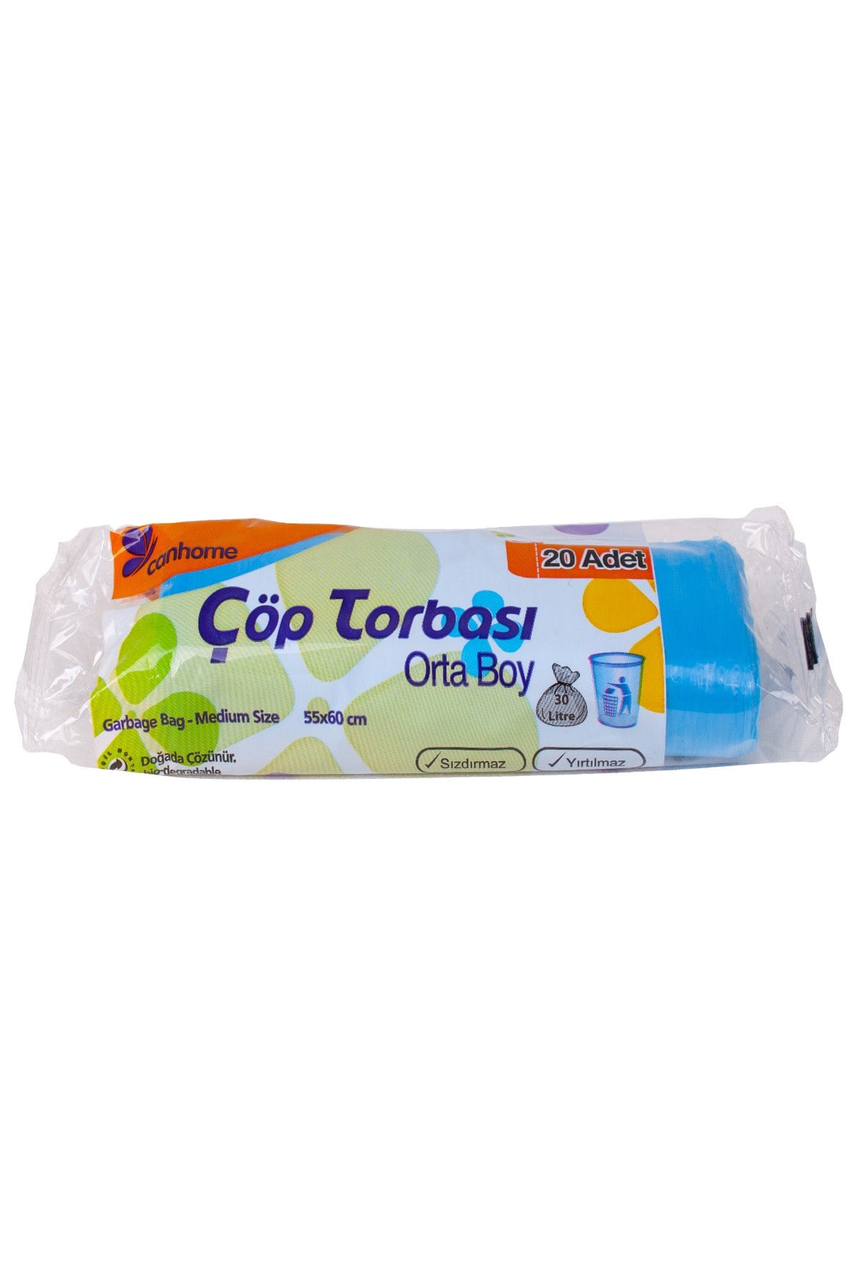 Canhome Çöp Torbası Orta Boy Mavi 55x60 cm 20 Adetlik (Akt. )