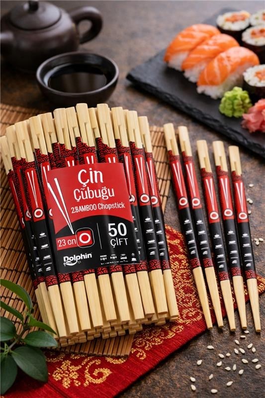 Dolphin Çin Yemek Çubuğu Chopsticks 23 cm 50 Çift x 30 Paket (Alt. )