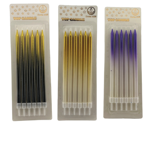 Dr.Gusto Renkli 6'lı Mum 14,6 cm Kod:935
