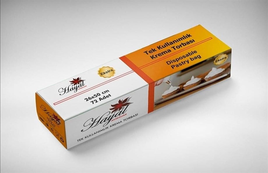 Hayal Krema Torbası Tek Kullanım 26x50 cm 72'li