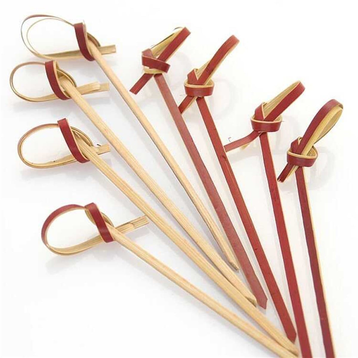 Kırmızı Düğümlü Bambu Kürdan 9 cm 100'lü