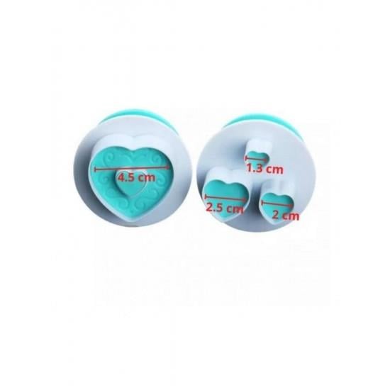Plastik 2'li Basmalı Kalp Kopat set