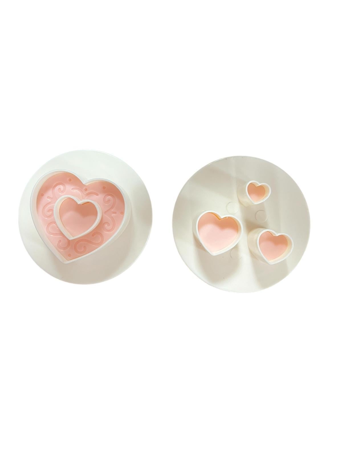 Plastik 2'li Basmalı Kalp Kopat set