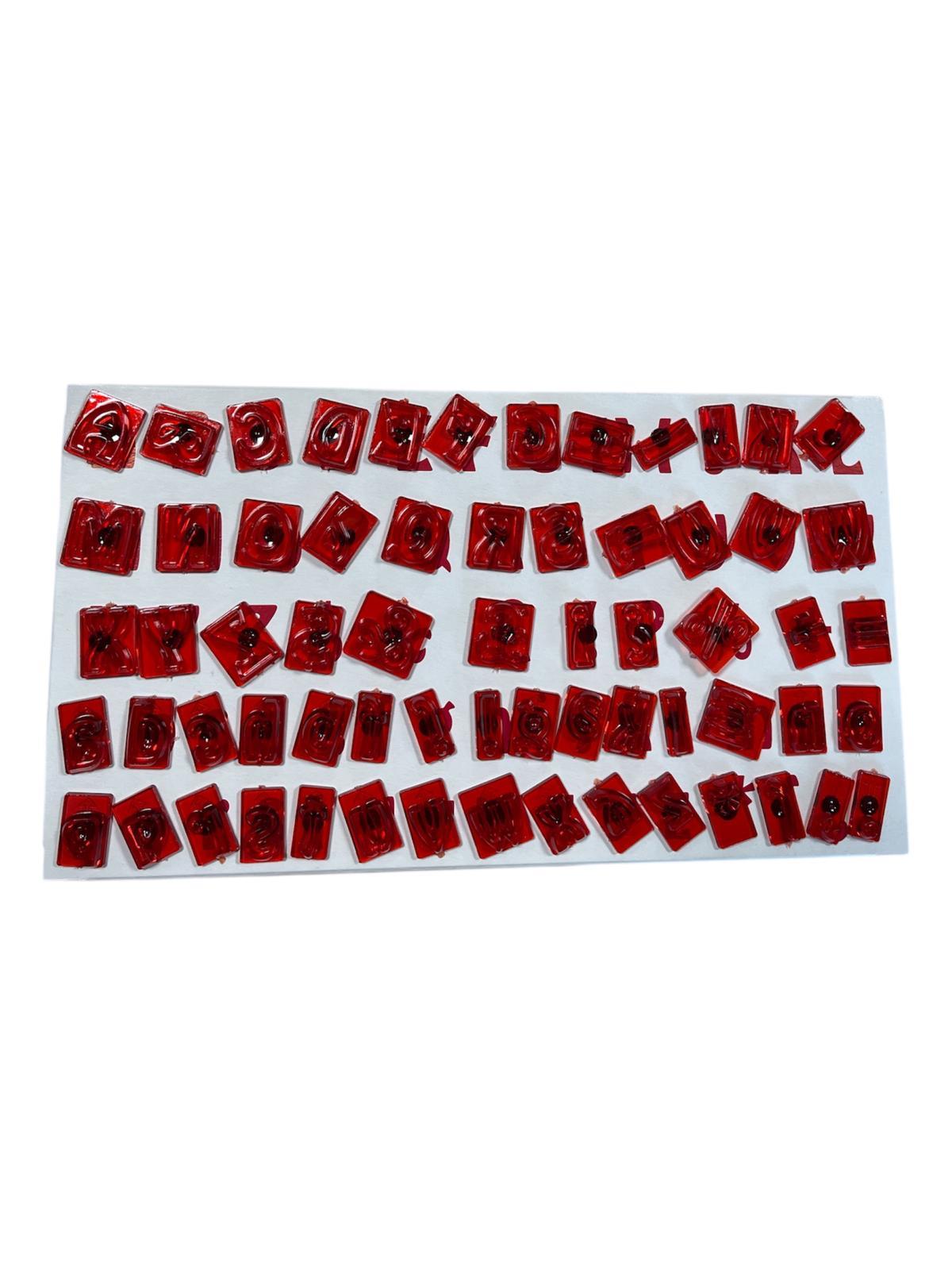 Plastik Transfer Alfabe-Semboller Kırmızı (B0005)