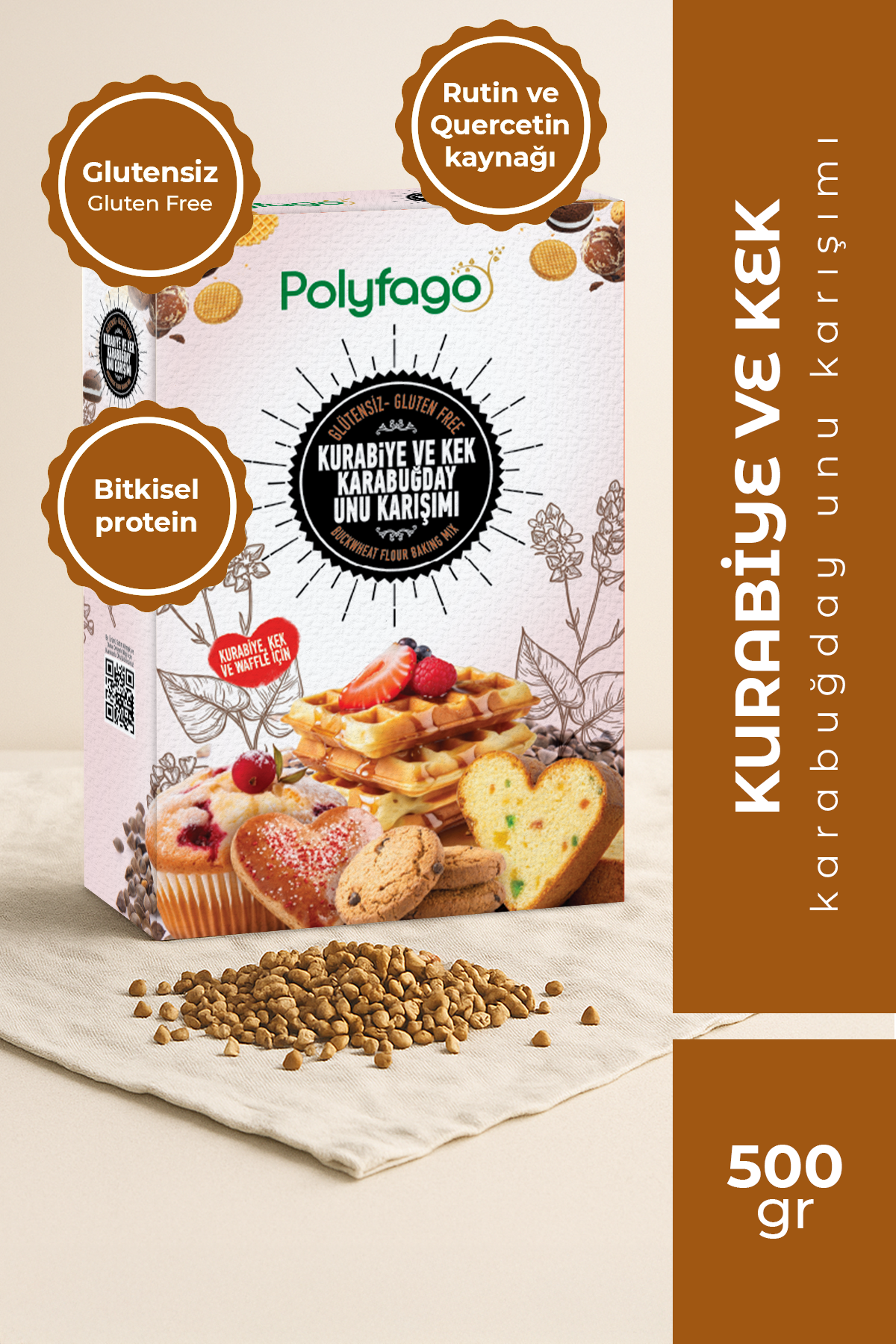 Polyfago Glutensiz Kurabiye ve Kek Karabuğday Unu Karışımı 500 gr