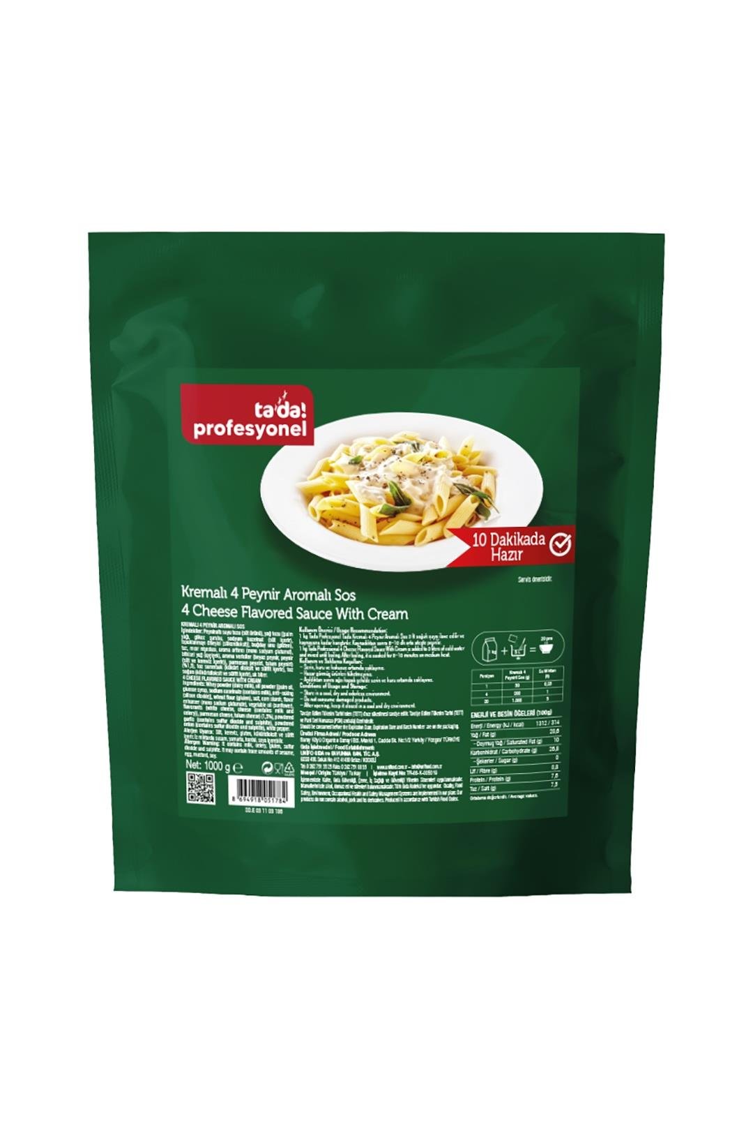 Tada Profesyonel Kremalı 4 Peynir Aromalı Sos 1 kg (31003189)