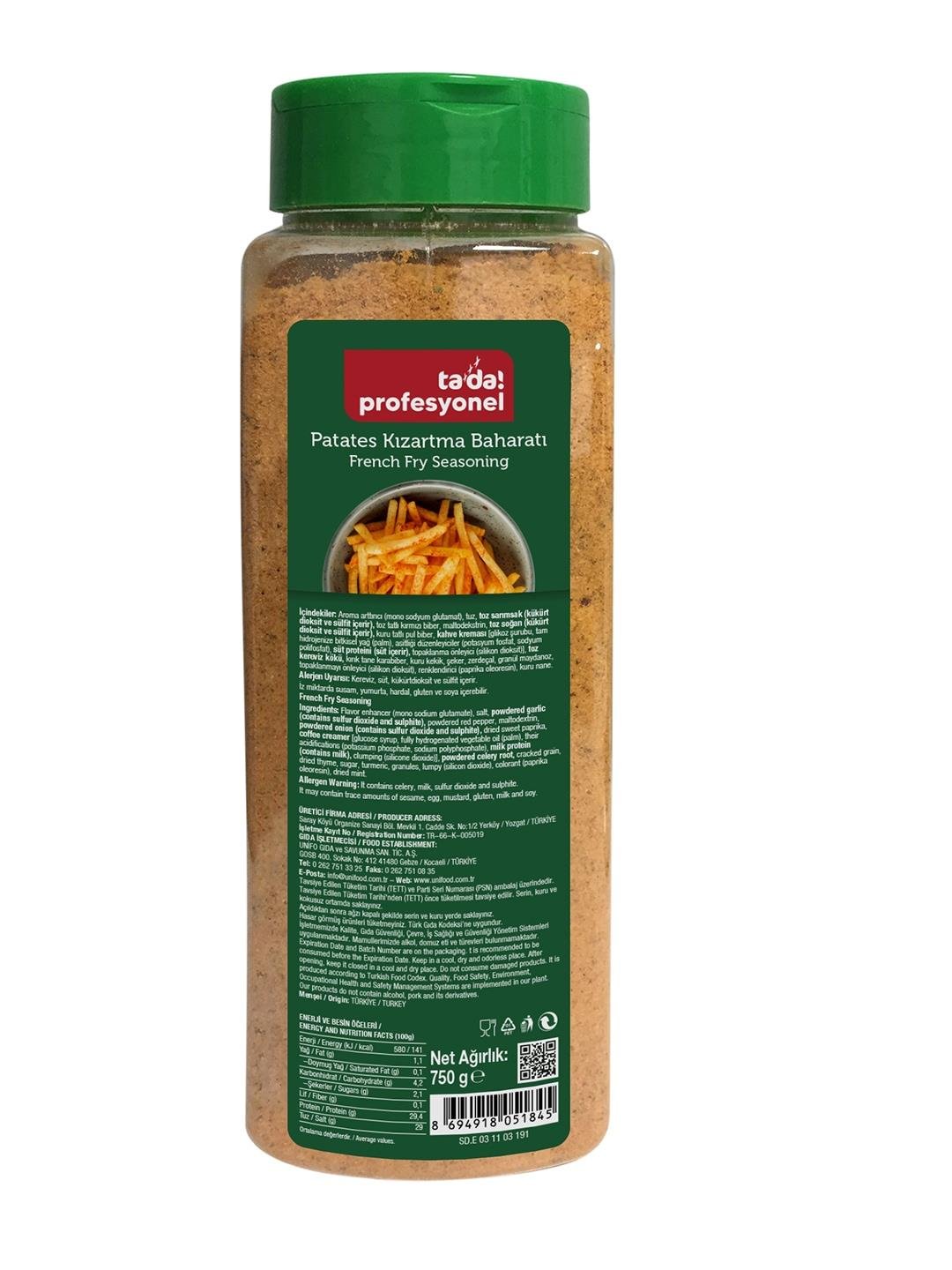 Tada Profesyonel Patates Kızartma Baharatı Pet 750 gr (31006057)