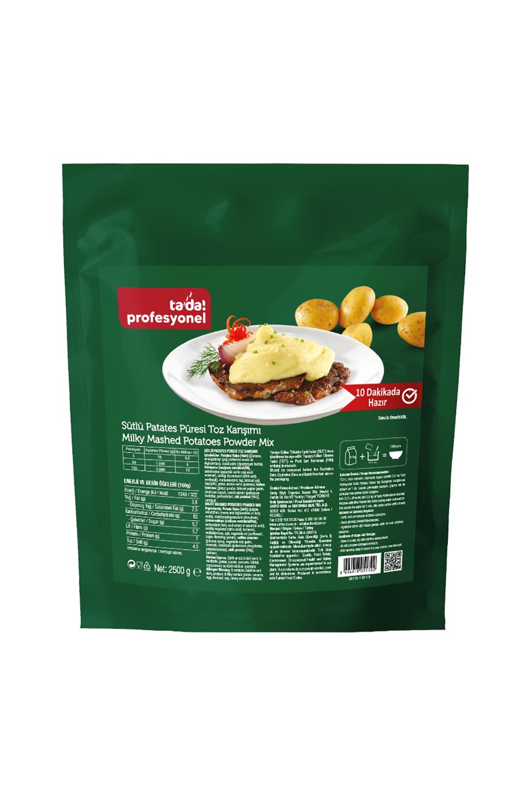 Tada Profesyonel Sade Sütlü Patates Püresi 2,5 kg (31003113)