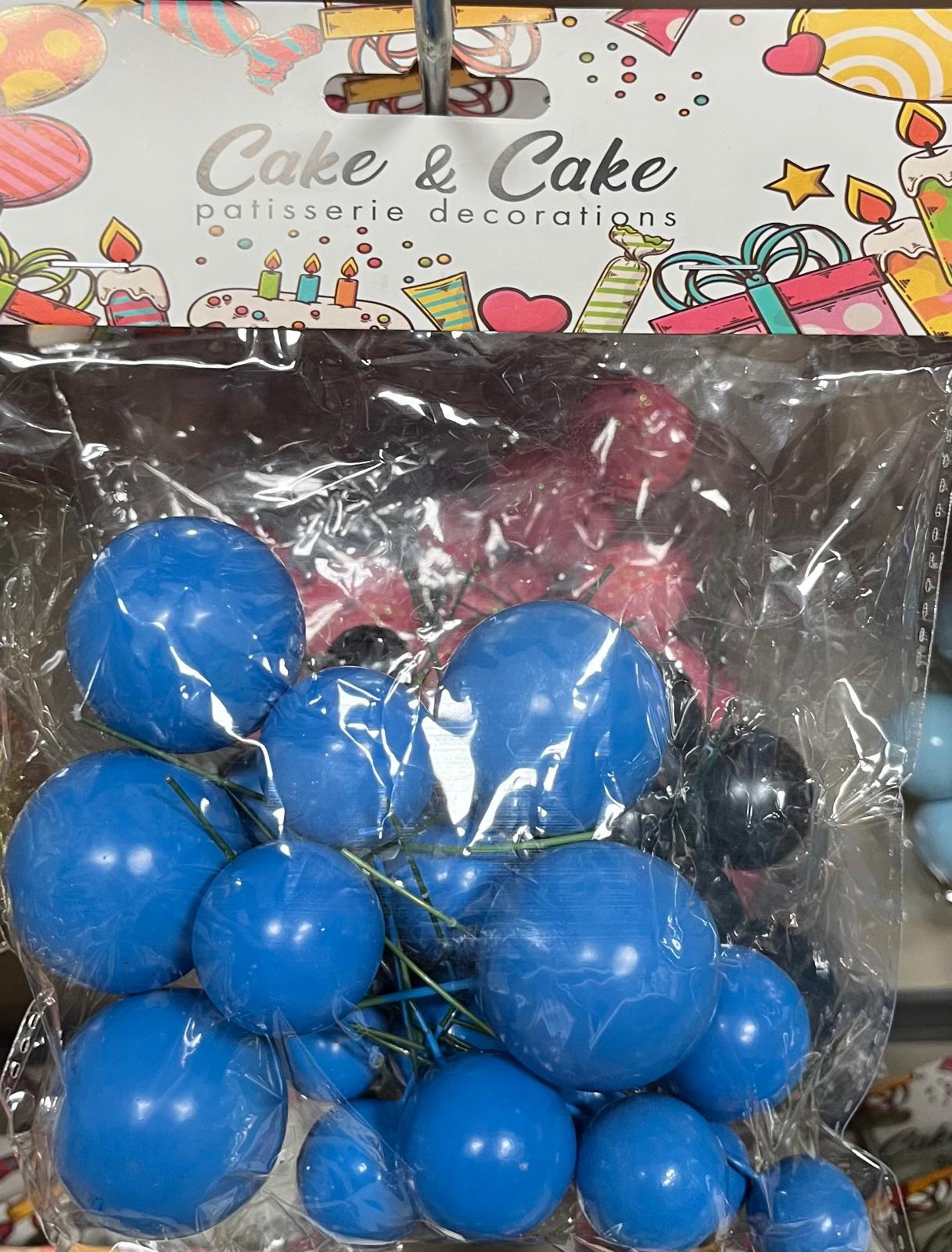Top Şekilli Pasta Üstü Renkli Süs