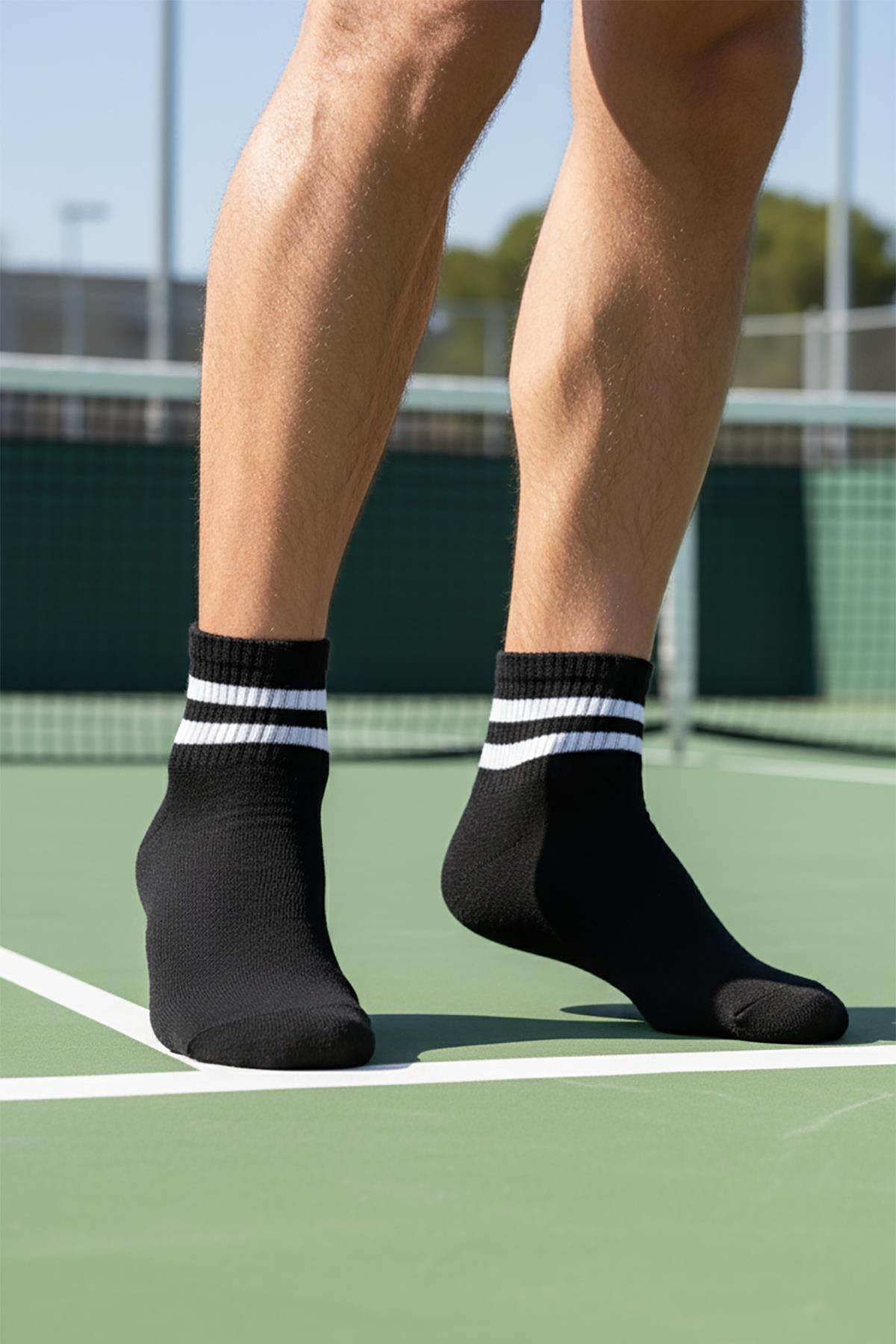 Erkek 12'li Asorti Pamuklu Kısa Tenis Çorap 6053 Asorti  JBR6053.0000012