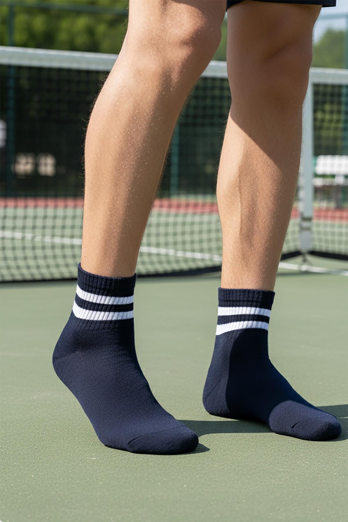 Erkek 12'li Asorti Pamuklu Kısa Tenis Çorap 6053 Asorti  JBR6053.0000012