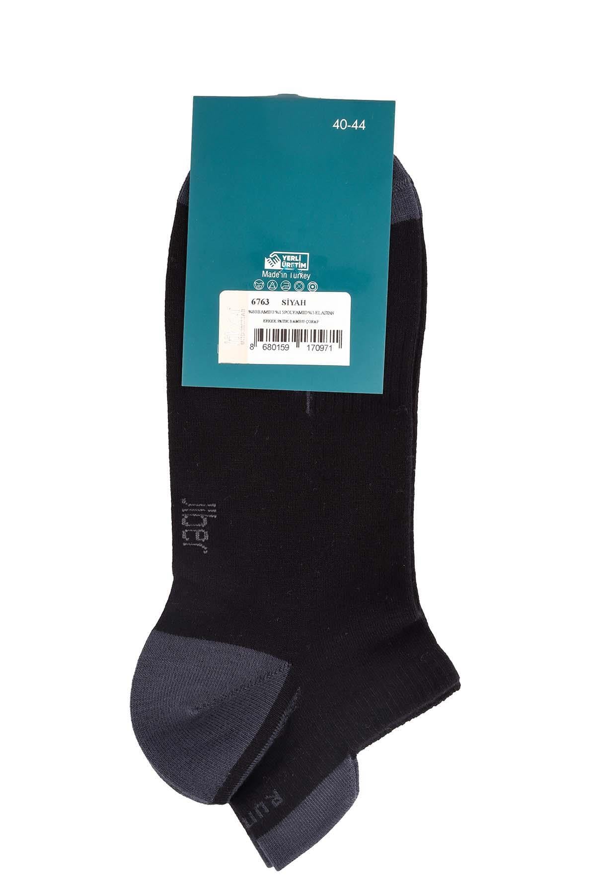 Erkek 12'li Bambu Patik Çorap 6763 SİYAH  JBR6763.0000012