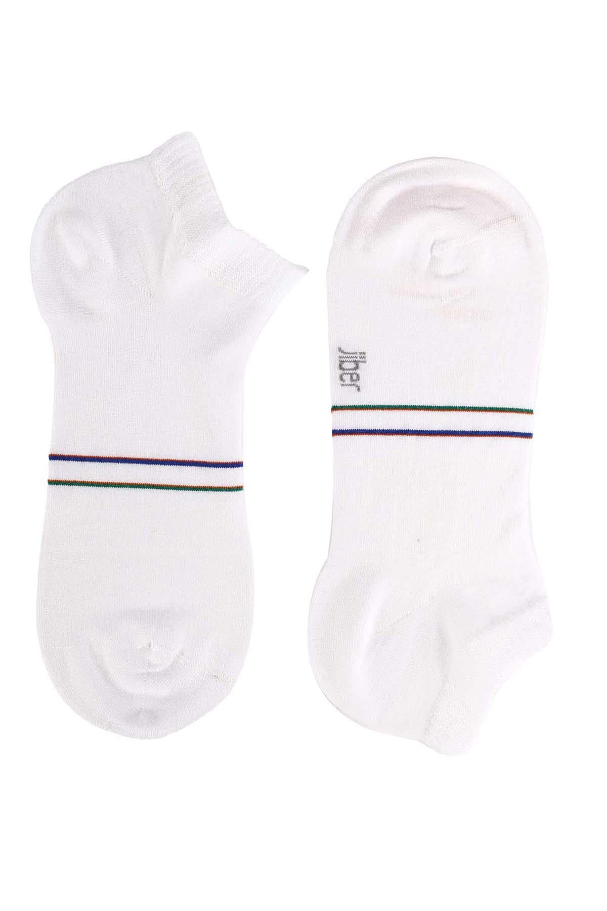 Erkek 12'li Bambu Patik Çorap 6764 BEYAZ  JBR6764.0000012